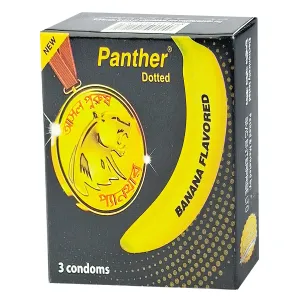 Panther Banana Dotted Condom 3's Pack